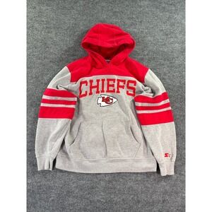 Starter Kansas City Chiefs Hoodie Mens XXL Gray Red Colorblock NFL Pullover